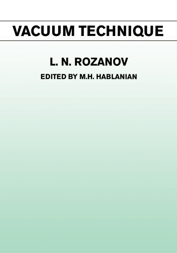 Vacuum Technique 1st Edition Ln Rozanov Author