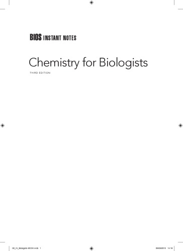 Chemistry For Biologists 3rd Ed Arnold John R P Fisher Julie