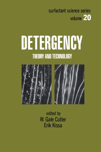 Detergency Theory And Technology Cutler W Gale Kissa Erik