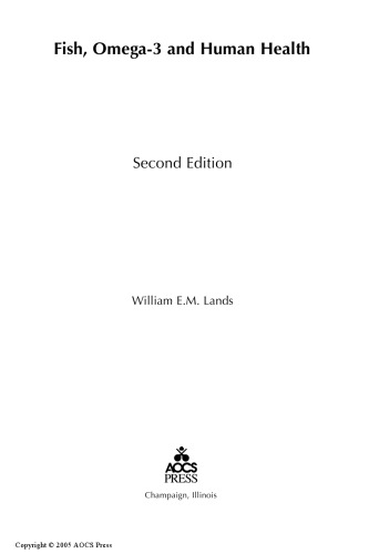 Fish Omega3 And Human Health 2nd Ed Lands William E M