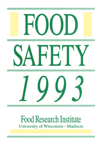 Food Safety 1993 First Edition Food Research Institute Great Britain