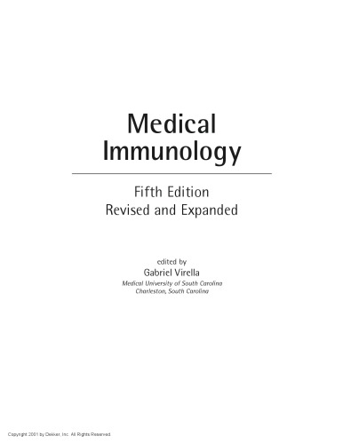 Medical Immunology Fifth Edition Virella Gabriel