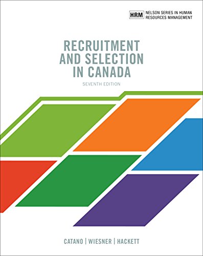 Recruitment And Selection In Canada Seventh Edition Catano Victor Michael Hackett