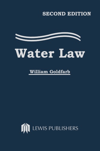 Water Law Second Edition Goldfarb William