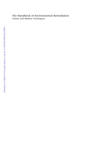 The Handbook Of Environmental Remediation Classic And Modern Techniques Hussain