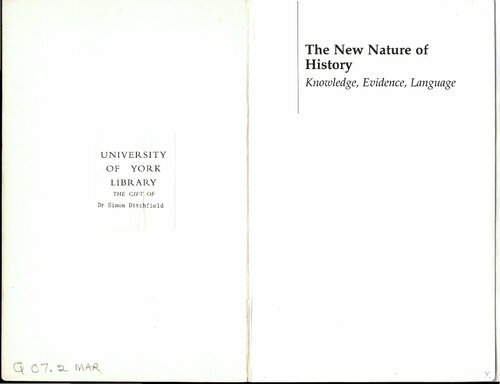 The New Nature Of History Arthur Marwick