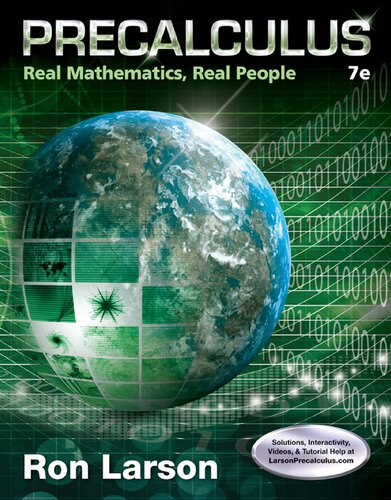 Precalculus Real Mathematics Real People Seventh Ron Larson David C Falvo
