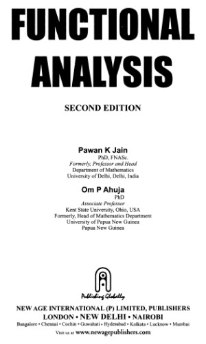 Functional Analysis 2nd Edition Jain Pawan K Ahuja Om P