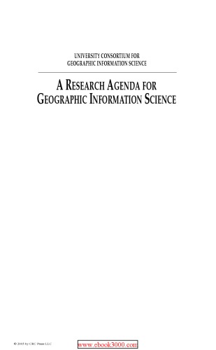 Research Agenda For Geographic Information Science Robert B Mcmaster