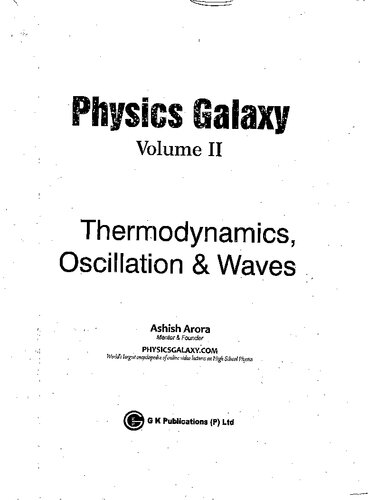 Physics Galaxy 202021 Thermodynamics Oscillations Waves Vol 2 2nd Edition Ashish Arora