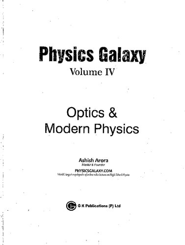 Physics Galaxy 202021 Optics Modern Physics Vol 4 2nd Edition Ashish Arora
