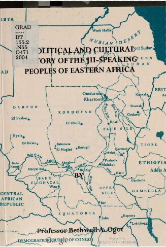 A Political And Cultural History Of The Jiispeaking Peoples Of Eastern Africa Bethwell A Ogot