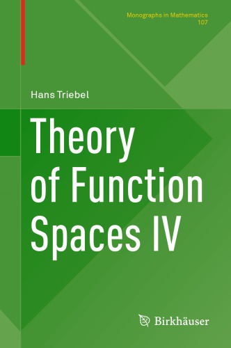 Theory Of Function Spaces 4 Triebel H