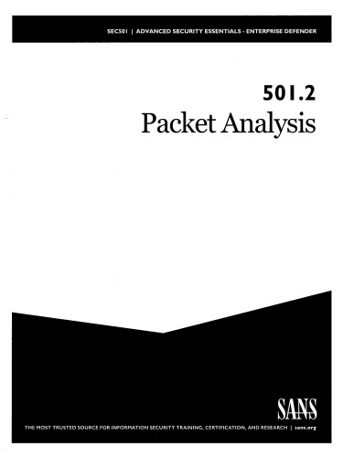 Sec5012 Packet Analysis A1202 Eric Cole David Shackleford