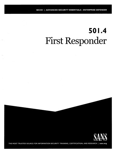 Sec5014 First Responder A1202 Eric Cole