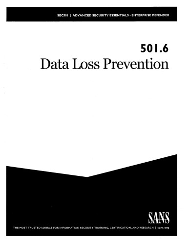 Sec5016 Data Loss Prevention A1202 Eric Cole