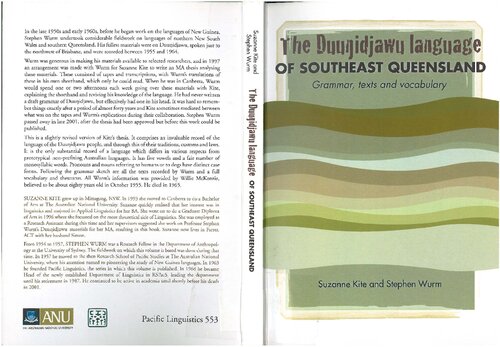The Duungidjawu Language Of The Southeast Queensland Grammar Texts And Vocabulary Suzanne Kite Stephen Wurm