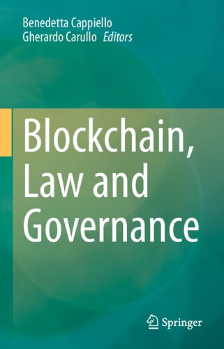 Blockchain Law And Governance 1st Edition Benedetta Cappiello
