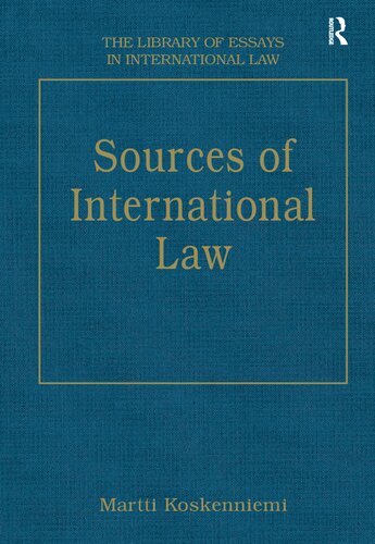Sources Of International Law Martti Koskenniemi Editor