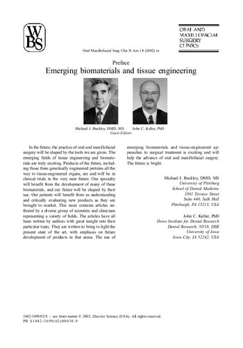 Emerging Biomaterials And Tissue Engineering 1st Edition Michael J Buckley