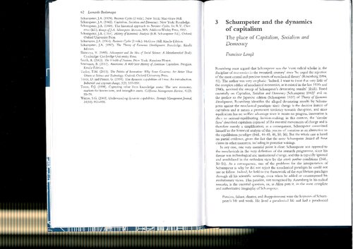 Schumpeter And The Dynamics Of Capitalism In Schumpeters Capitalism Socialism And Democracy A Twentyfirst Century Agenda Francisco Lou