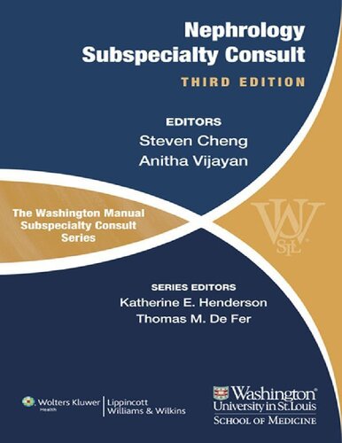 The Washington Manual Nephrology Subspecialty Consult 3rd Edition Steven Cheng