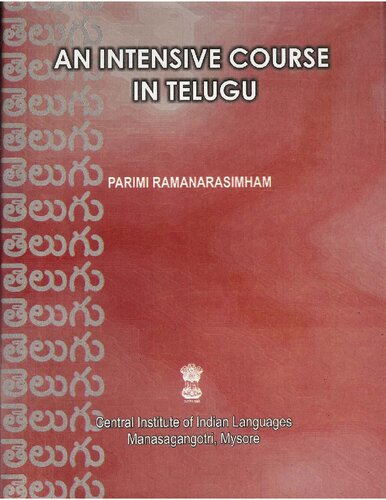 An Intensive Course In Telugu Parimi Ramanarasimham