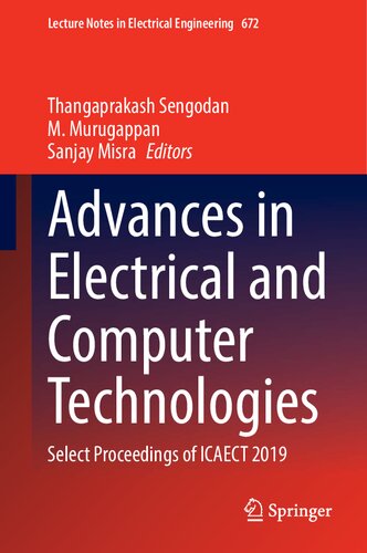 Advances In Electrical And Computer Technologies Select Proceedings Of Icaect 2019 1st Edition Thangaprakash Sengodan Editor