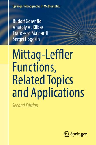 Mittagleffler Functions Related Topics And Applications 2nd Edition Rudolf Gorenflo