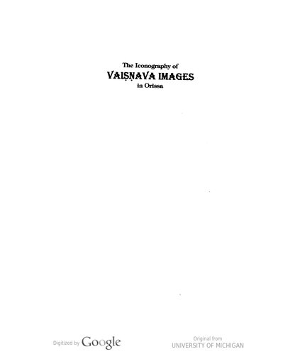 The Iconography Of Vaisnava Images In Orissa 1st Edition Thomas Eugene Donaldson