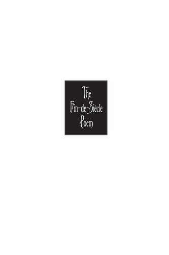 The Findesicle Poem English Literary Culture And The 1890s Joseph Bristow