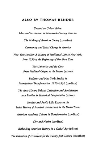 A Nation Among Nations Americas Place In World History Thomas Bender