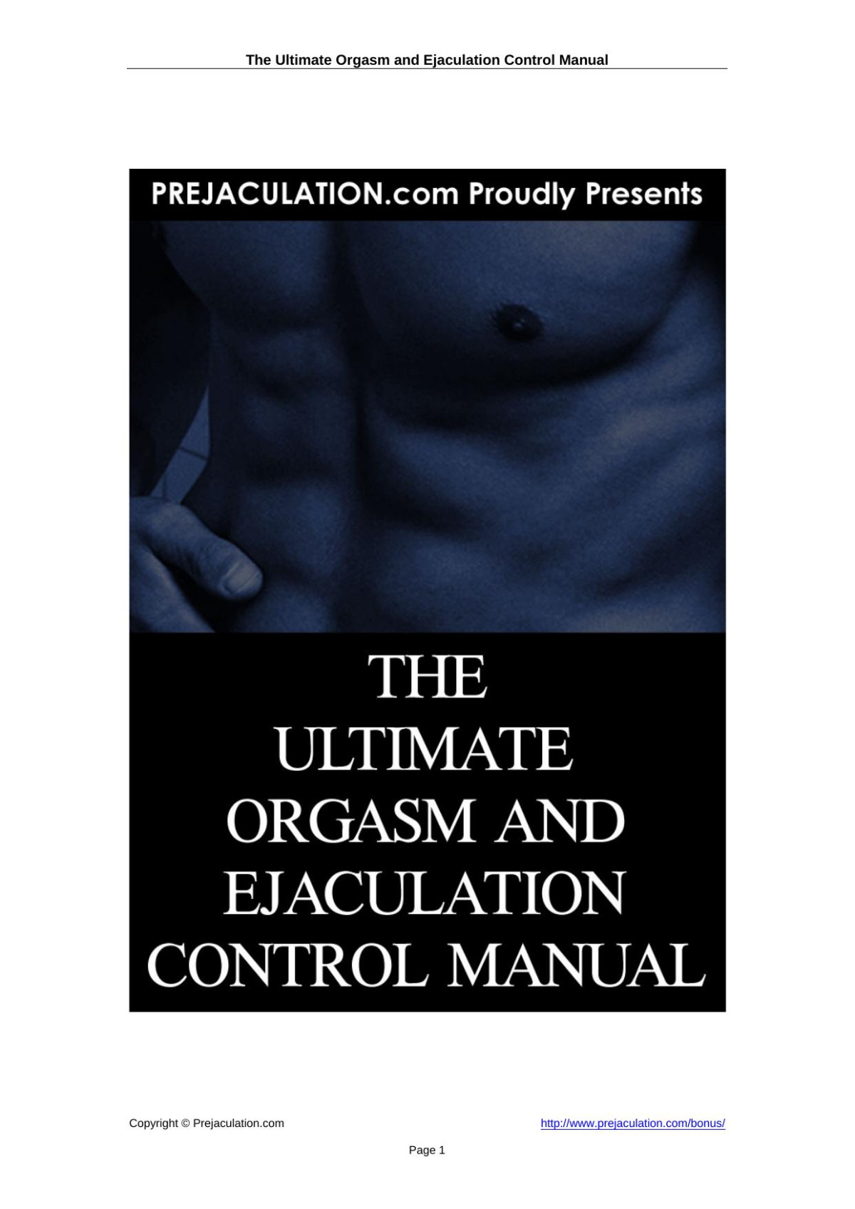 The Orgasm And Ejaculation Control Manual Jon Millward
