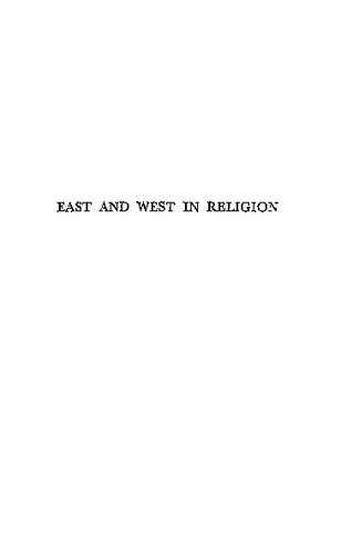 East And West In Religion Radhakrishnan Radhakrishnan