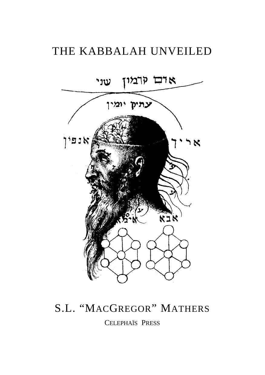 The Kabbalah Unveiled 3rd Sl Macgregor Mathers