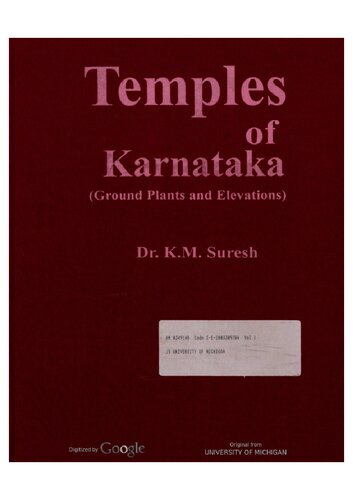 Temples Of Karnataka Ground Plans And Elevations K M Suresh