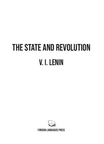 The State And Revolution 2nd Printing V I Lenin