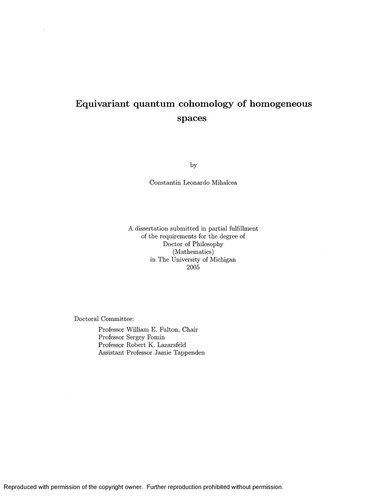 Equivariant Quantum Cohomology Of Homogeneous Spaces Constantin Leonardo Mihalcea
