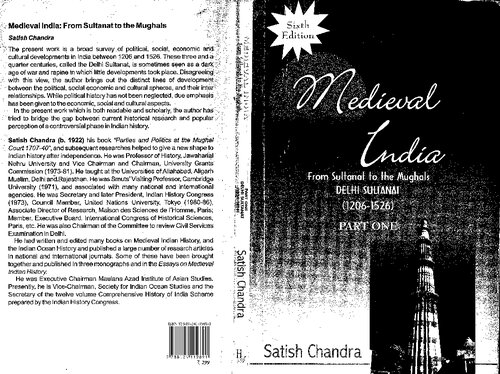 Medieval India From Sultanat To The Mughals Part I Satish Chandra