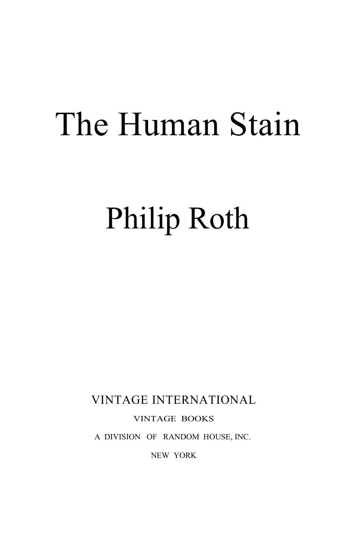 The Human Stain Philip Roth