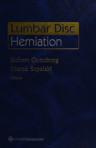 Lumbar Disc Herniation Robert Gunzburg Marck Szpalski