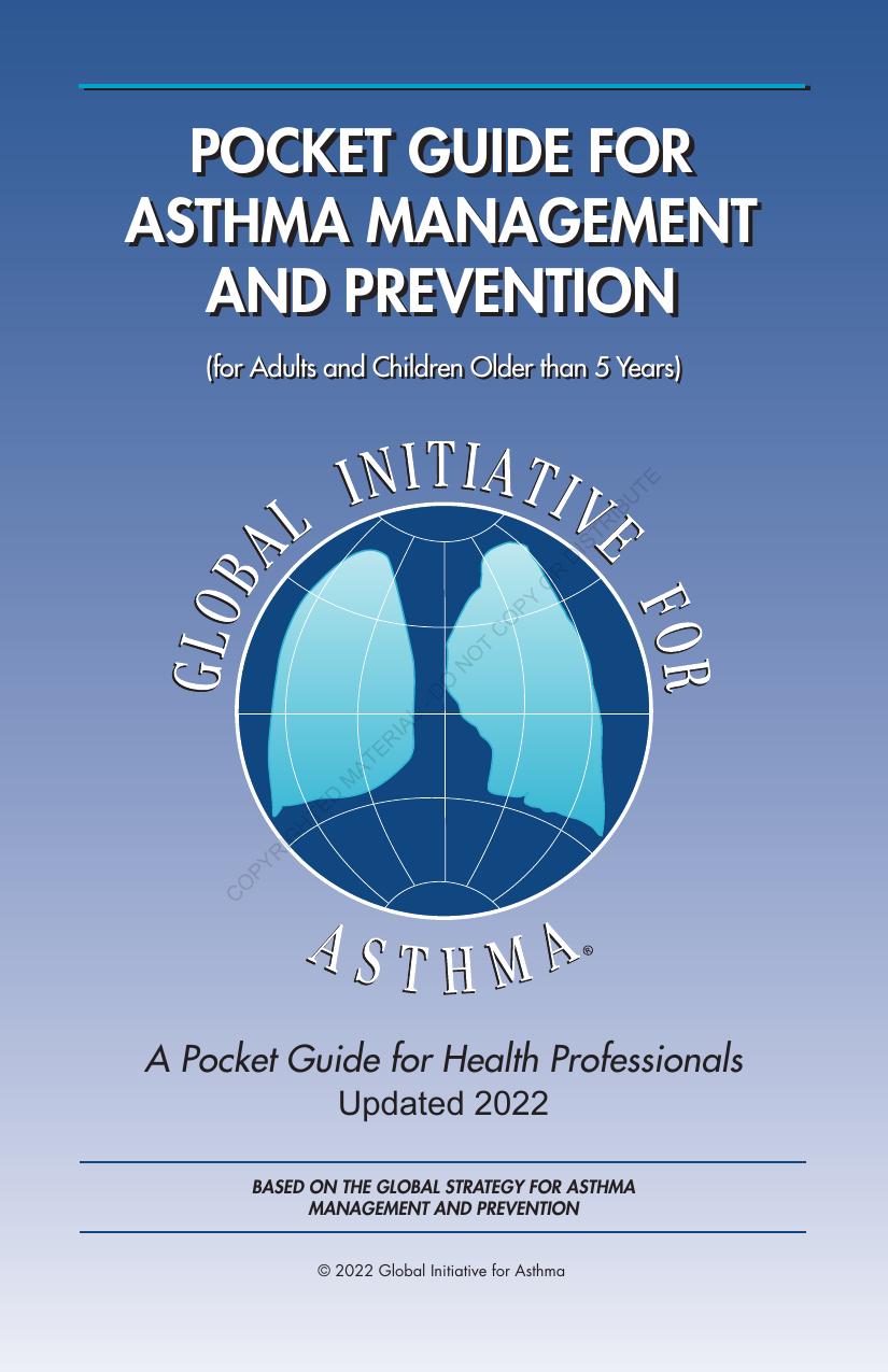 Asthma Management And Prevention For Adults And Children Older Than 5 Years May Directorate General Of Health Services