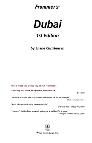 Frommers Dubai 1st Edition Shane Christensen