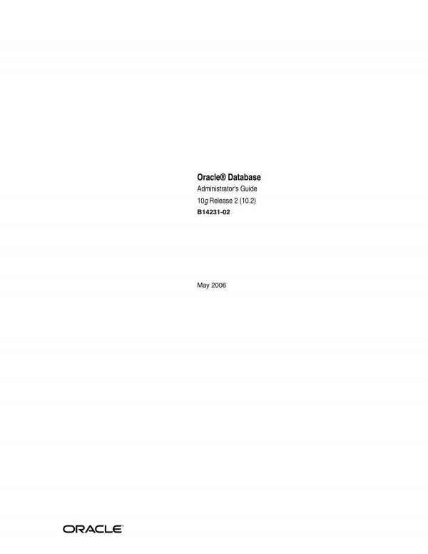 Oracle Database Administrators Guide 10g Release 2 102 1st Edition Oracle