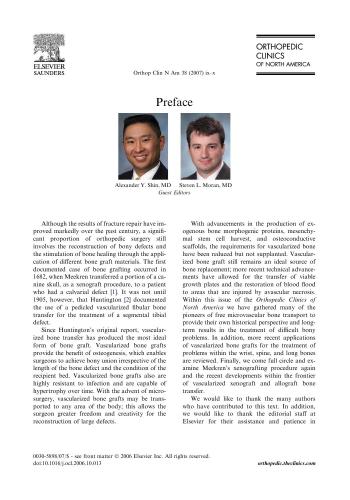 Vascularized Bone Grafting In Orthopedic Surgery An Issue Of Orthopedic Clinics 1st Edition Alexander Y Shin Md