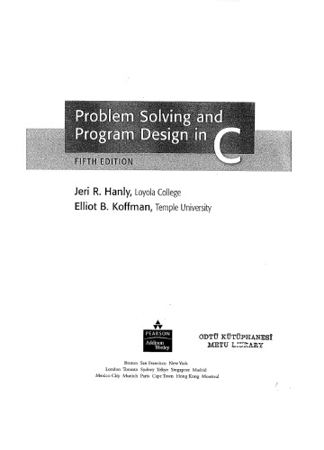 Problem Solving And Program Design In C Hanly Jr Koffman Eb