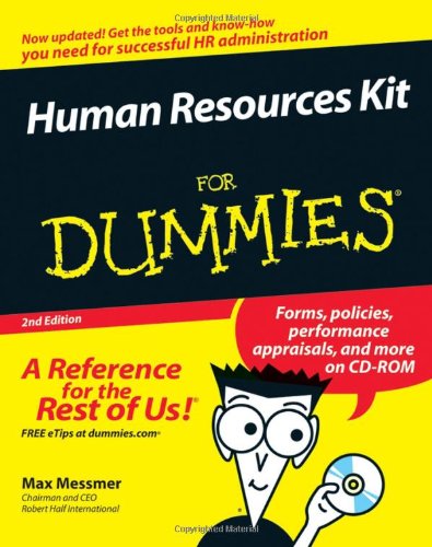 Human Resources Kit For Dummies 2nd Edition Harold Messmer Jr
