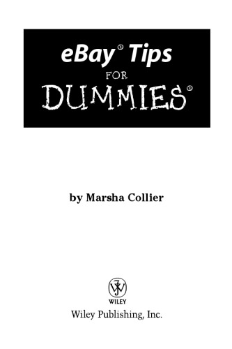 Ebay Tips For Dummies Marsha Collier