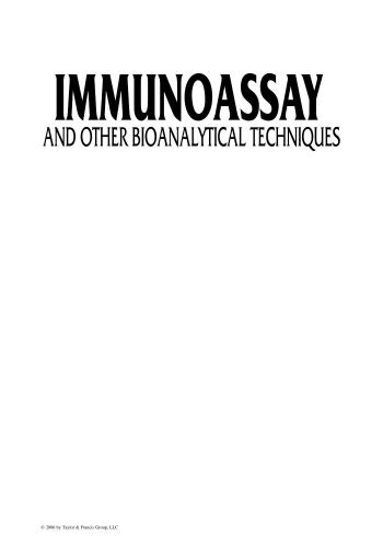 Immunoassay And Other Bioanalytical Techniques Van Emon J