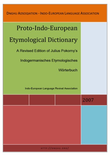 Etymological Dictionary Of Protoindo European Language Dnghu Adsoqiation